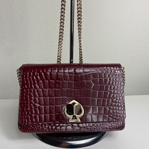 Kate Spade romy croc-embossed twistlock Crossbody